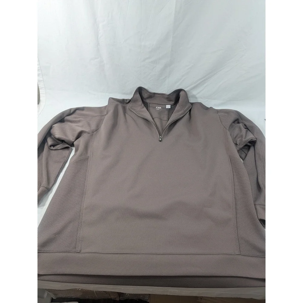 Mens Cutter & Buck Knit  Quarter Zip Sweater Graphite Size 3XT Tall‎ Drytec